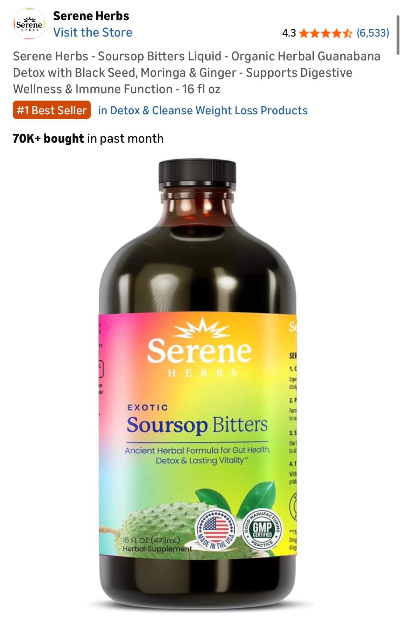 Serene Herbs Soursop Bitters